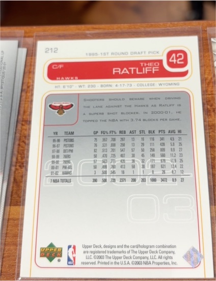 2003 Upper Deck #42 Theo Ratliff — front
