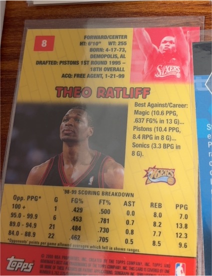 2000-01 Topps #8 Theo Ratliff — front