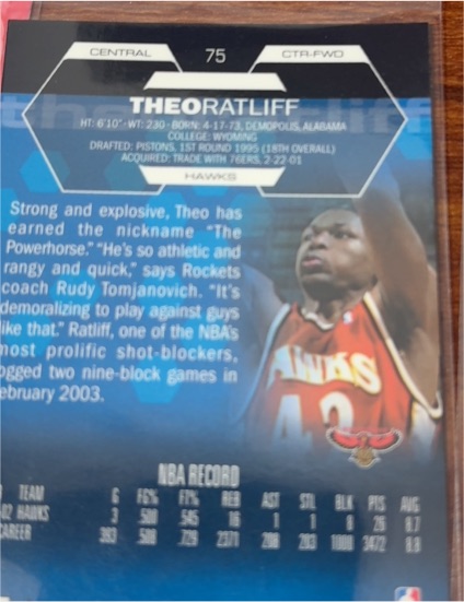 2002-03 Topps Finest #75 Theo Ratliff — front