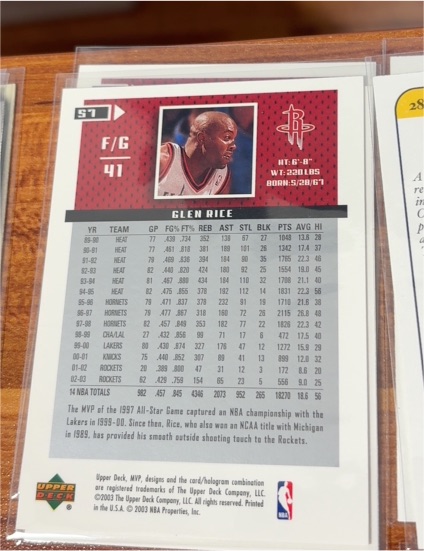 1994-95 Upper Deck Collector's Choice #41 Glen Rice — front