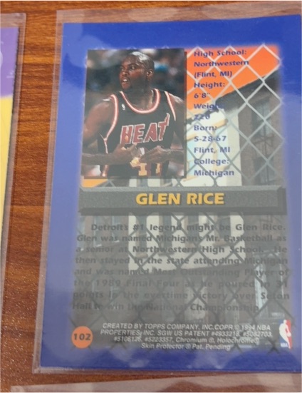 1991-92 Topps #102 Glen Rice — front