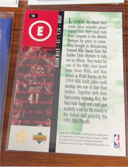 1994-95 Upper Deck #14 Glen Rice — front