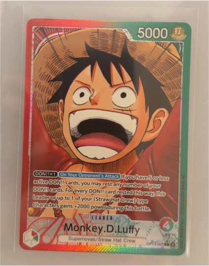 One Piece CCG OP13-001 Monkey D. Luffy Alternate Art Carrying On His Will — front