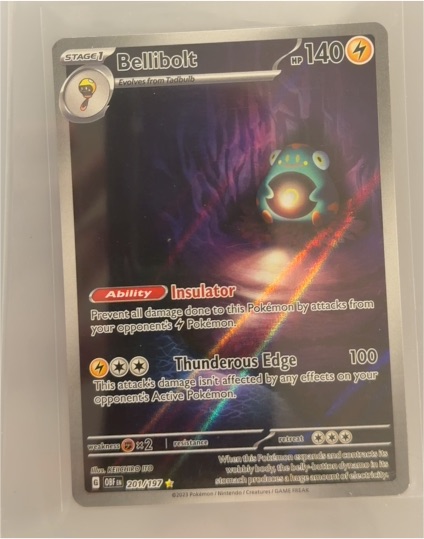 2023 Pokémon SV03: Obsidian Flames #201 Bellibolt Illustration Rare Holo — front