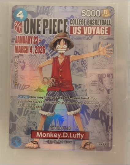 2026 One Piece College Basketball US Voyage #P-055 Monkey D. Luffy — front