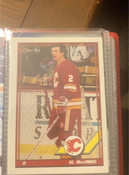 1991-92 O-Pee-Chee #491 Al MacInnis — front