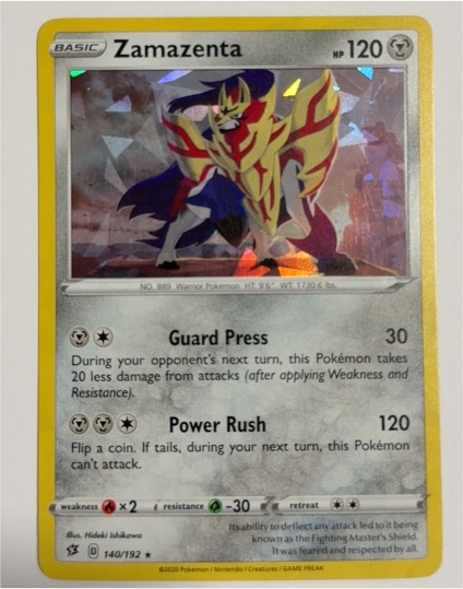 2020 Pokemon Sword & Shield Rebel Clash #140 Zamazenta — front