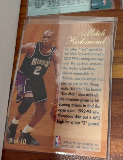 1995 Fleer Mitch Richmond #8 of 10 — front