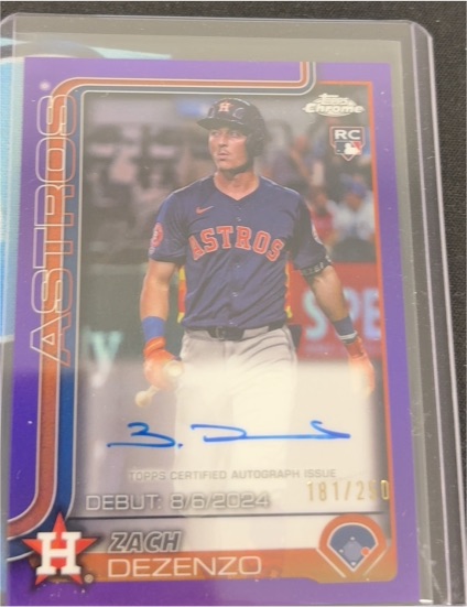 2025 Topps Chrome Update #CRDA-ZD Zach Dezenzo Rookie Debut Auto Purple Refractor — front