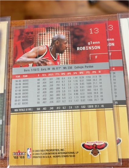2002-03 Fleer #13 Glenn Robinson — front