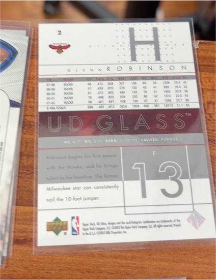 2002-03 Upper Deck UD Glass #2 Glenn Robinson — front
