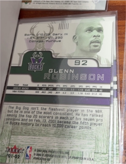 2001-02 Fleer #92 Glenn Robinson — front