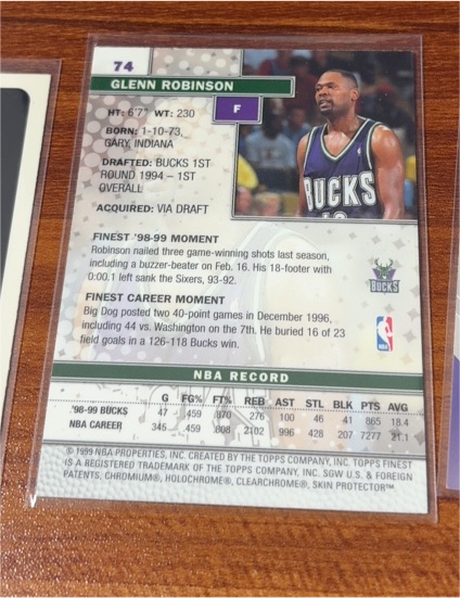 1999 Topps Finest #74 Glenn Robinson — front