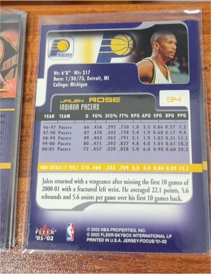 2001 Fleer Focus #94 Jalen Rose — front