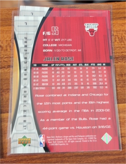 2001-02 Upper Deck SP Authentic #10 Jalen Rose — front
