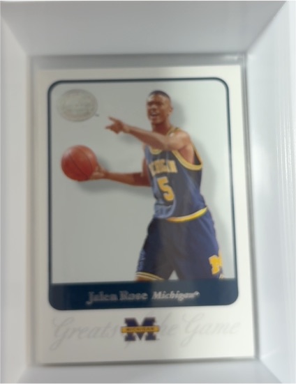 2001 Fleer Greats of the Game #31 Jalen Rose Michigan Wolverines — front