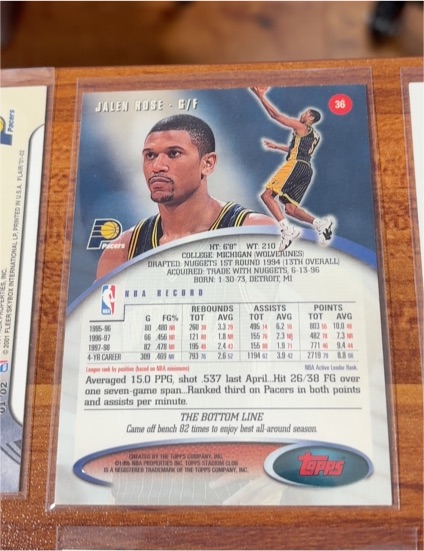 1996 Topps #36 Jalen Rose — front