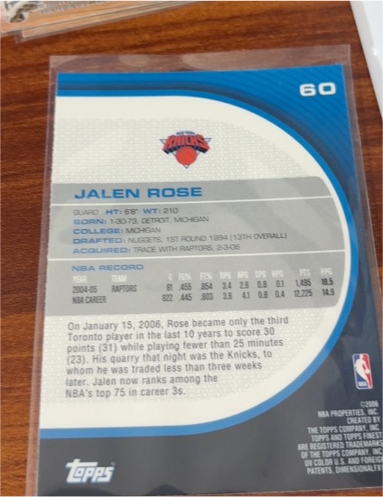 2006-07 Topps #108 Jalen Rose — front