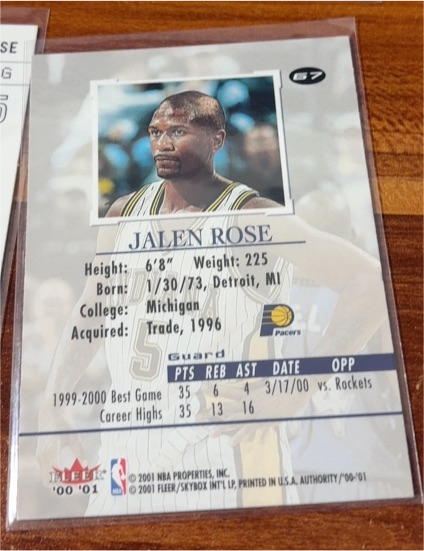 2000-01 Fleer Authority #67 Jalen Rose — front