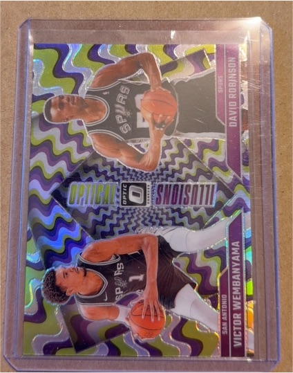 2024-25 Panini Donruss Optic #5 Victor Wembanyama & David Robinson Optical Illusions — front