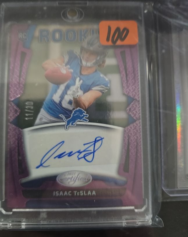 2025 Panini Certified Rookies Signatures #RSI-ITA Isaac TeSlaa Purple Etch /30 — front