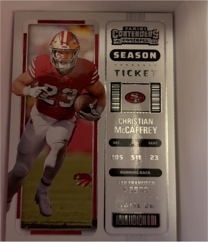 2022 Panini Contenders Season Ticket #15 Christian McCaffrey — front