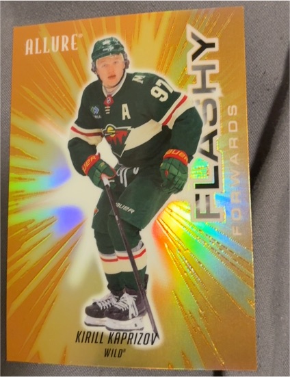 2025-26 Upper Deck Allure #FF-13 Kirill Kaprizov Flashy Forwards Orange — front