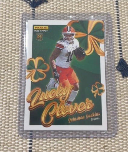 2025 Panini Instant #13 Quinshon Judkins Lucky Clover — front