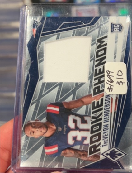 2025 Panini Phoenix Rookie Phenom Jersey TreVeyon Henderson #PJY-THN /699 — front
