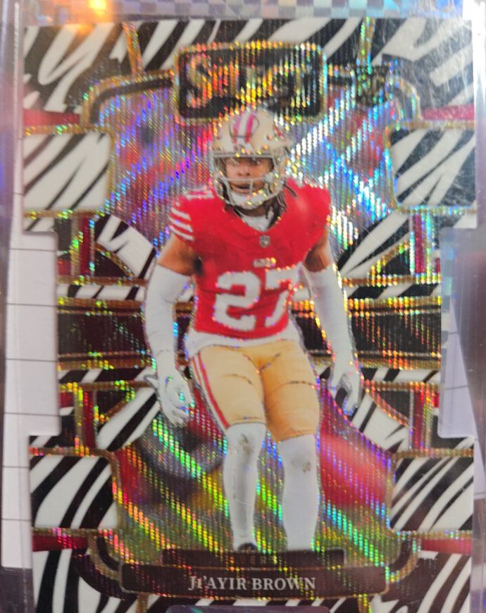2023 Panini Select #91 Ji'Ayir Brown Zebra Prizm Die-Cut Rookie — front