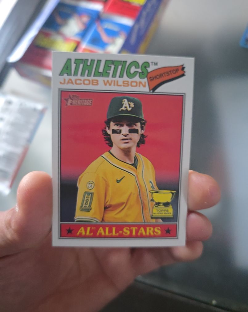 2026 Topps Heritage #17 Jacob Wilson Athletics AL All-Stars Rookie Cup — front