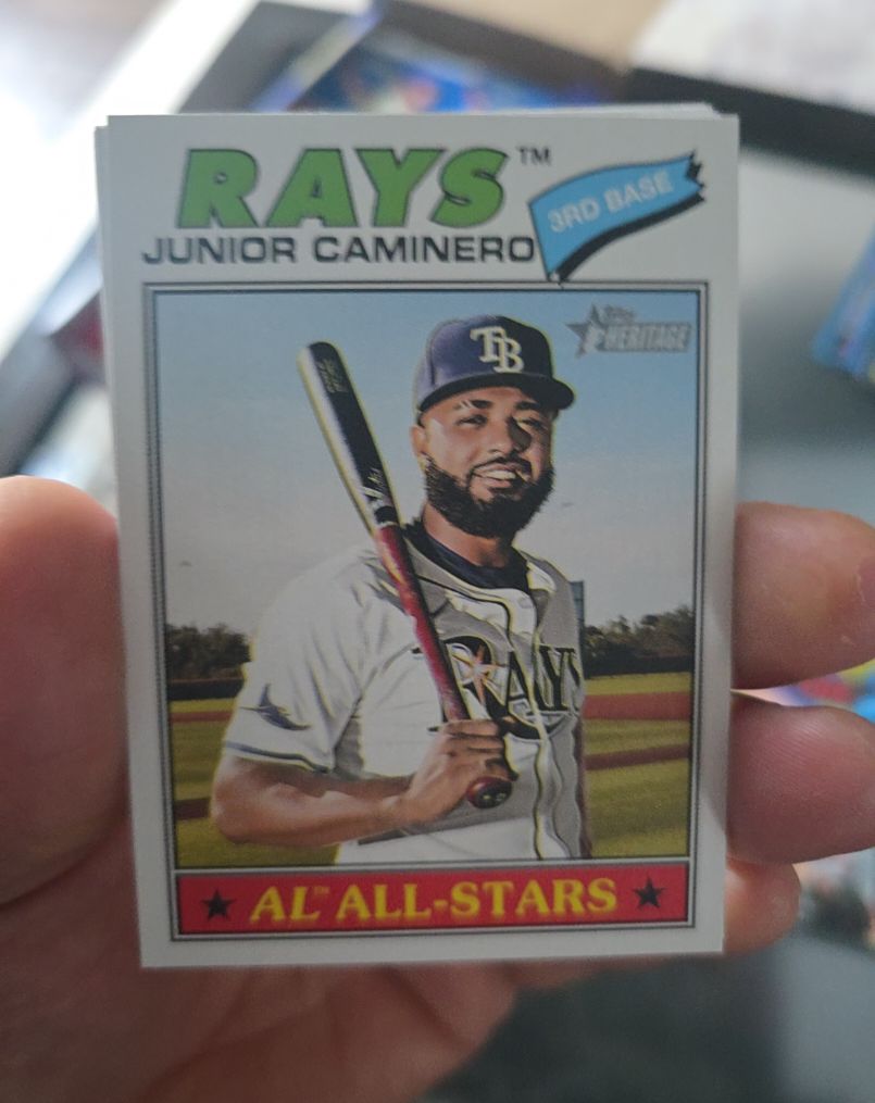 2026 Topps Heritage #380 Junior Caminero Tampa Bay Rays — front