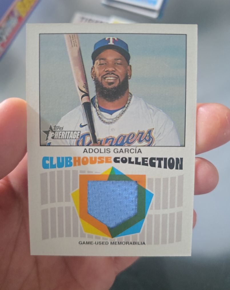 2026 Topps Heritage #CCR-AG Adolis Garcia Clubhouse Collection Relic — front