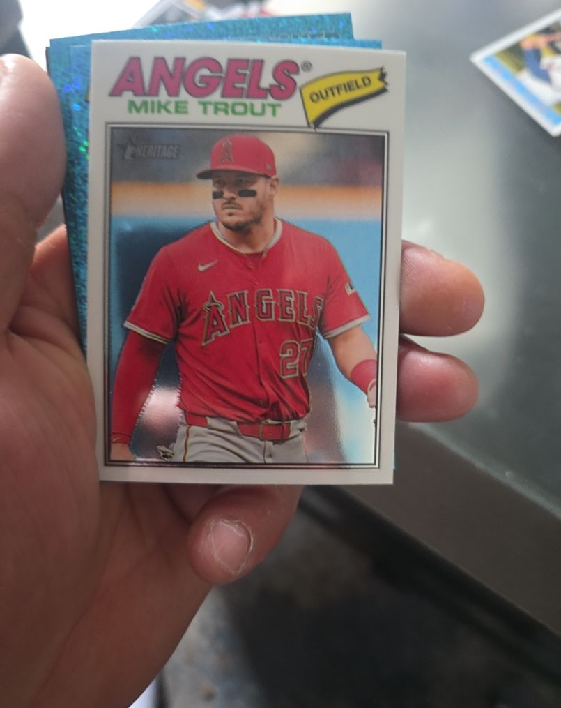 2026 Topps Heritage Chrome #163 Mike Trout — front