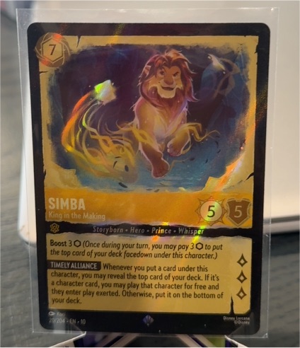 Disney Lorcana 20/204 Simba King in the Making — front