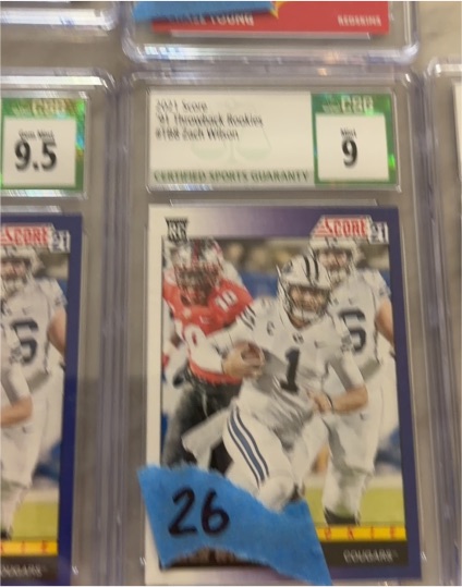 2021 Panini Score #TB8 Zach Wilson RC BYU Cougars — front