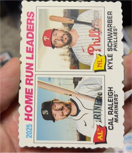 2026 Topps Heritage #2 Home Run Leaders Kyle Schwarber / Cal Raleigh — front