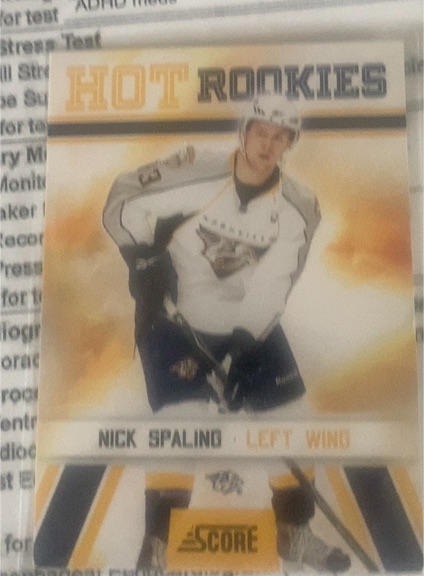 2010-11 Score Hot Rookies #525 Nick Spaling — front