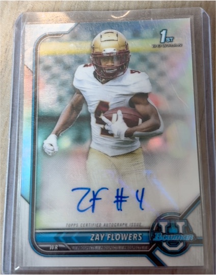 2021 Bowman University Chrome #BCPA-ZF Zay Flowers — front