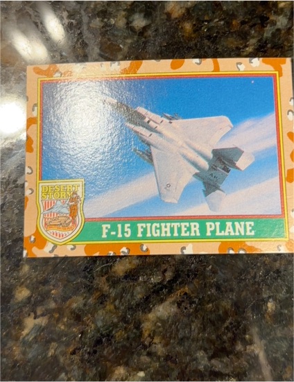1991 Topps Desert Storm #37 F-15 Fighter Plane — front