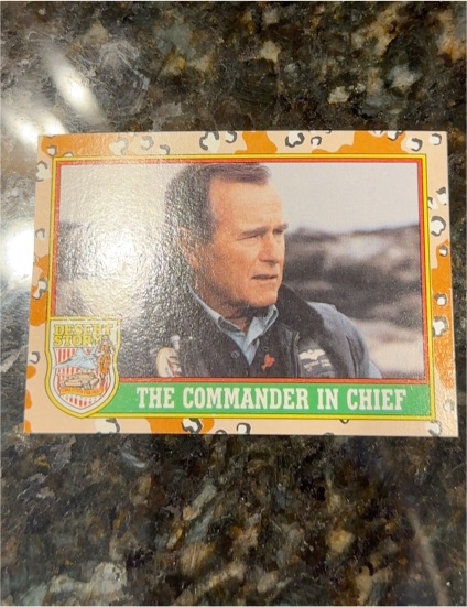 1991 Topps Desert Storm #1 The Commander in Chief George H.W. Bush — front
