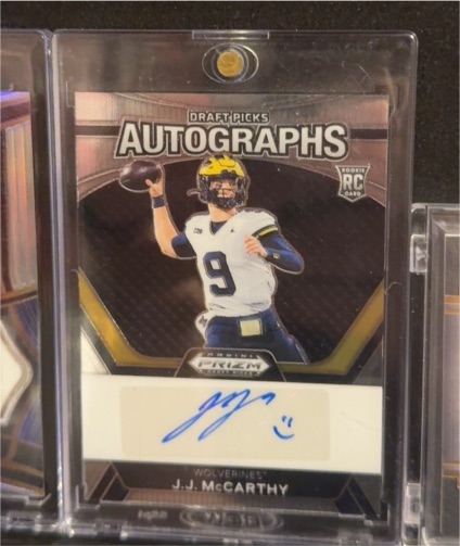 2024 Panini Prizm Draft Picks #132 J.J. McCarthy Rookie Autograph — front