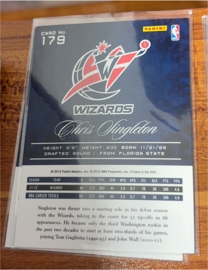 2012 Panini #179 Chris Singleton — front