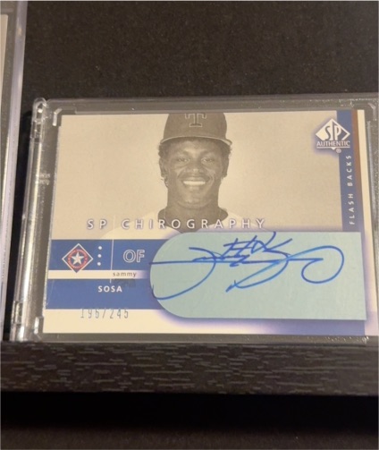 2003 Upper Deck SP Authentic Chirography Flash Backs #SR Sammy Sosa — front