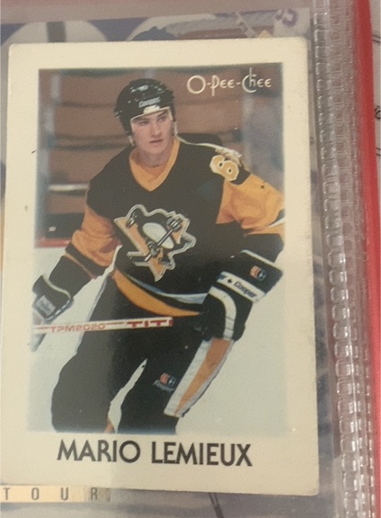 1987-88 O-Pee-Chee Leaders Mini #23 Mario Lemieux — front