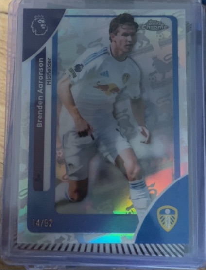 2026 Topps Chrome Premier League #105 Brenden Aaronson — front