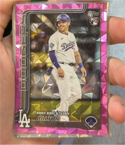 2025 Topps Update #US256 Dalton Rushing Pink Diamante Foil — front