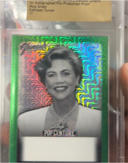 2022 Leaf Pop Century Glamour Graphs Green Autograph #5/5 Kathleen Turner — front