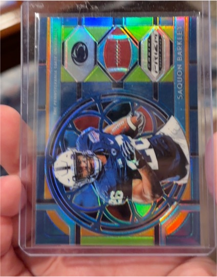 2019 Panini Prizm Draft Picks Stained Glass #84 Saquon Barkley — front