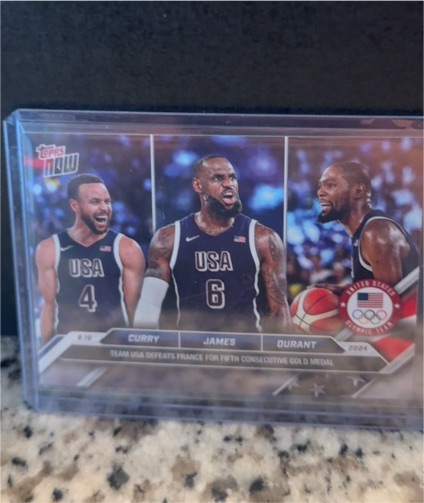 2024 Topps Now #26 Team USA Olympics Steph Curry LeBron James Kevin Durant — front